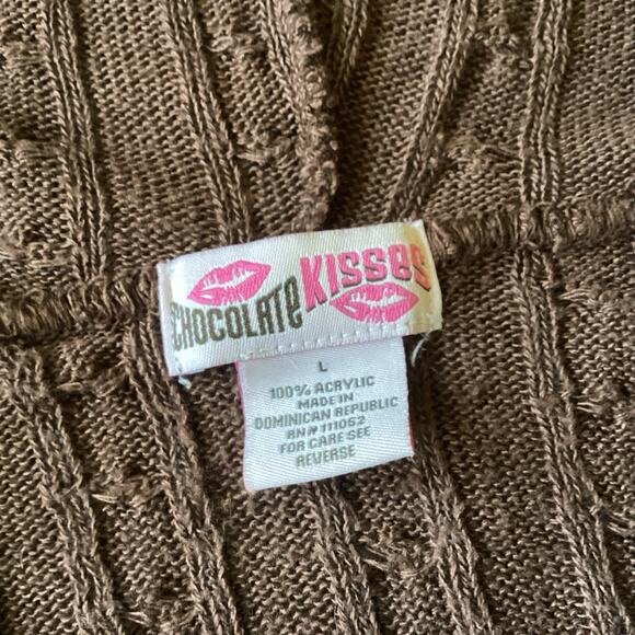 Y2K Chocolate Kisses Cable Knit Hoodie - Picture 4 of 6